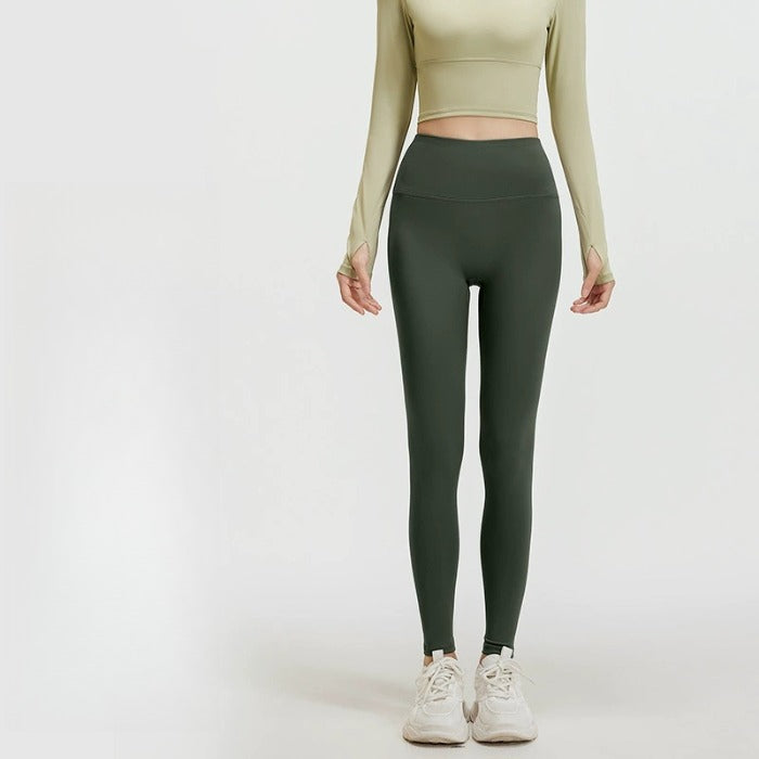 Sinceshe Yoga pants high waist hip lift high elastic nude running fitness pants