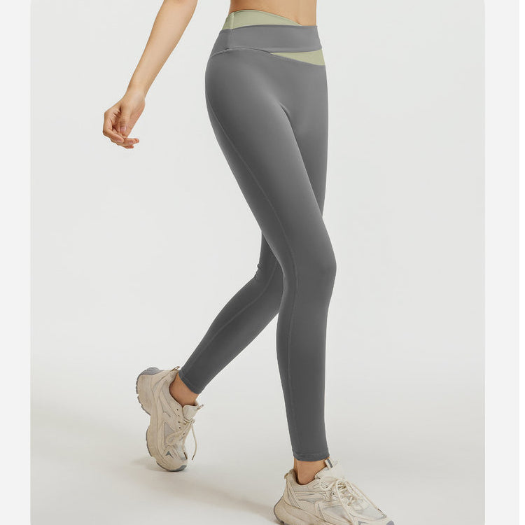 Sinceshe Splicing yoga pants high waist hip lift fitness elastic trousers running pants