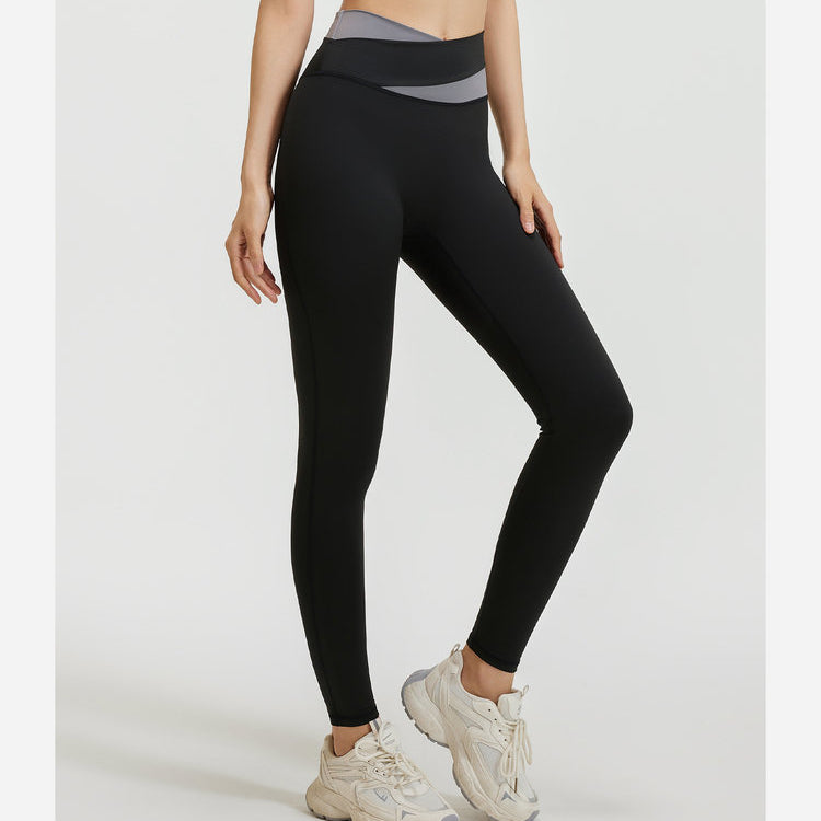 Sinceshe Splicing yoga pants high waist hip lift fitness elastic trousers running pants