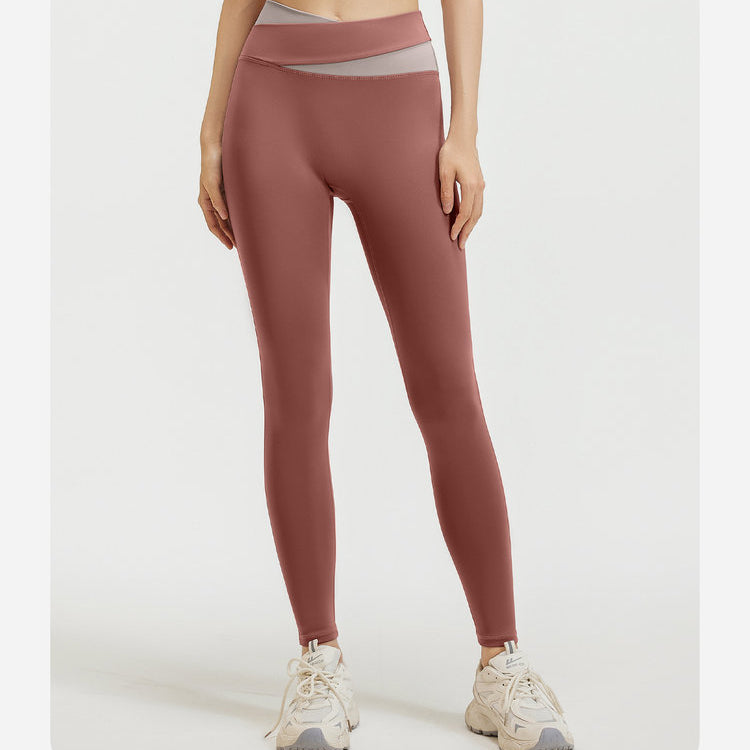 Sinceshe Splicing yoga pants high waist hip lift fitness elastic trousers running pants