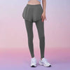 Sinceshe Fake two-piece sports leggings pocket pants nude fitness trousers high waist hip yoga pants women