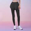 Sinceshe Fake two-piece sports leggings pocket pants nude fitness trousers high waist hip yoga pants women