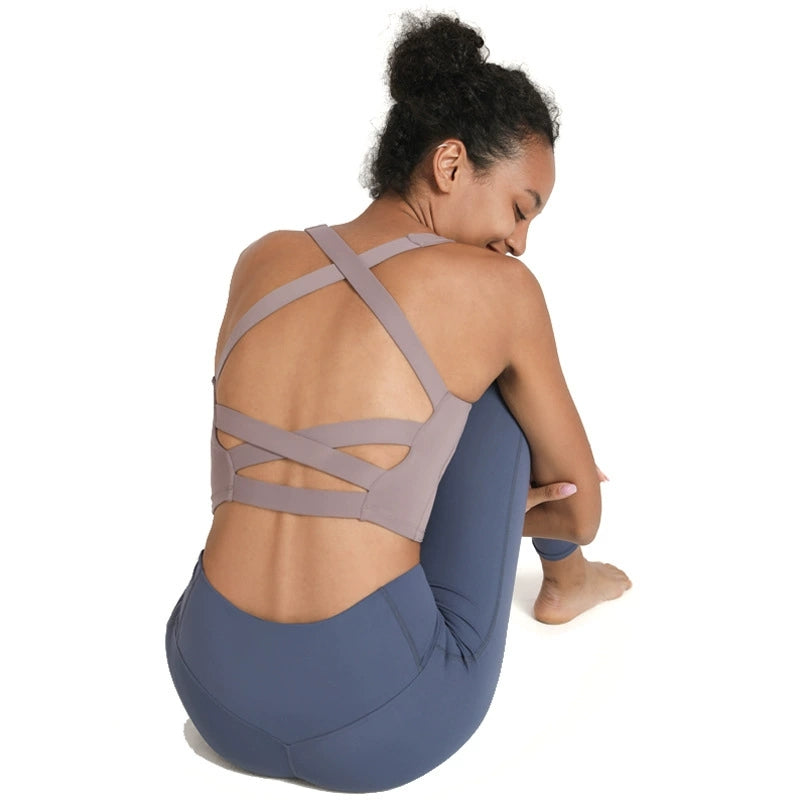 Sinceshe Cross Back Sports Yoga Underwear Women's Shockproof Vest