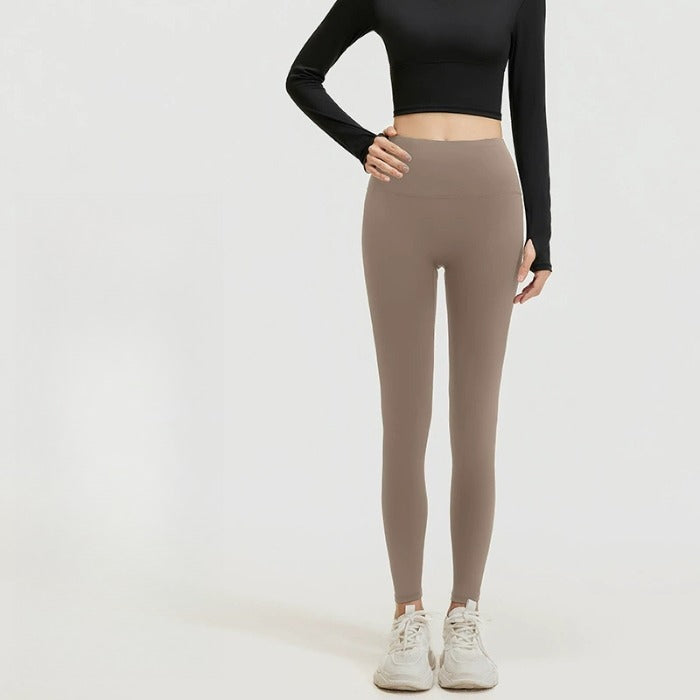 Sinceshe Yoga pants high waist hip lift high elastic nude running fitness pants