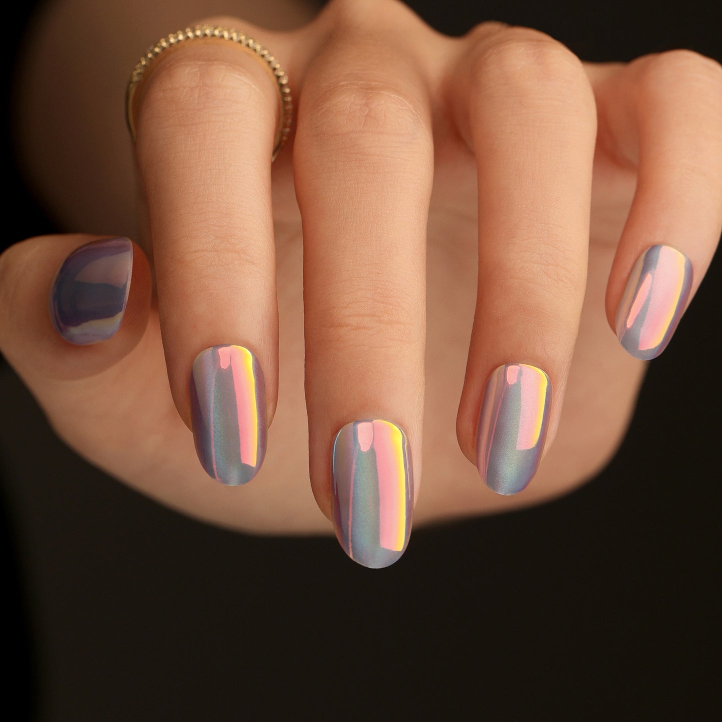 Aurora cat eyes short False Nail
