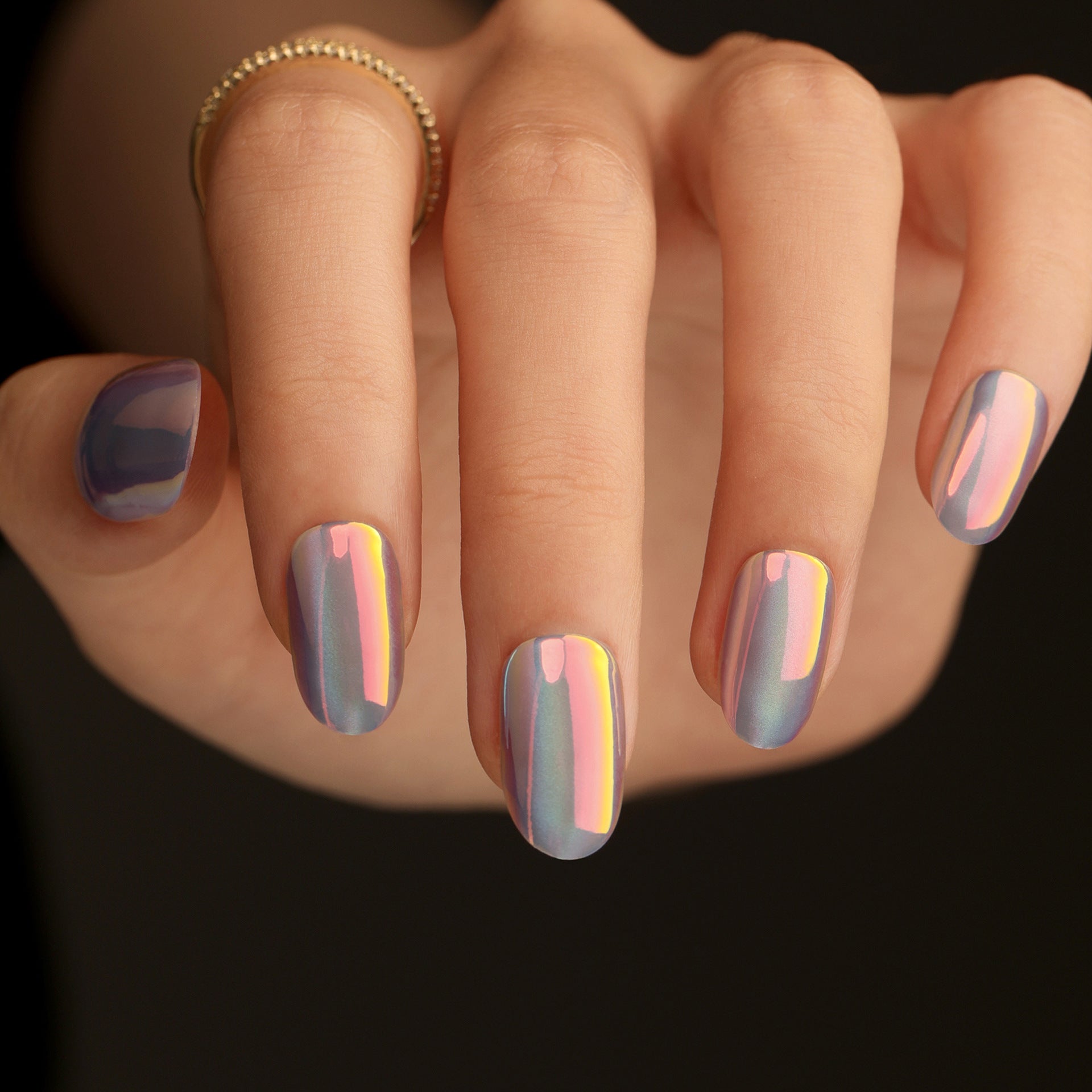 Aurora cat eyes short False Nail