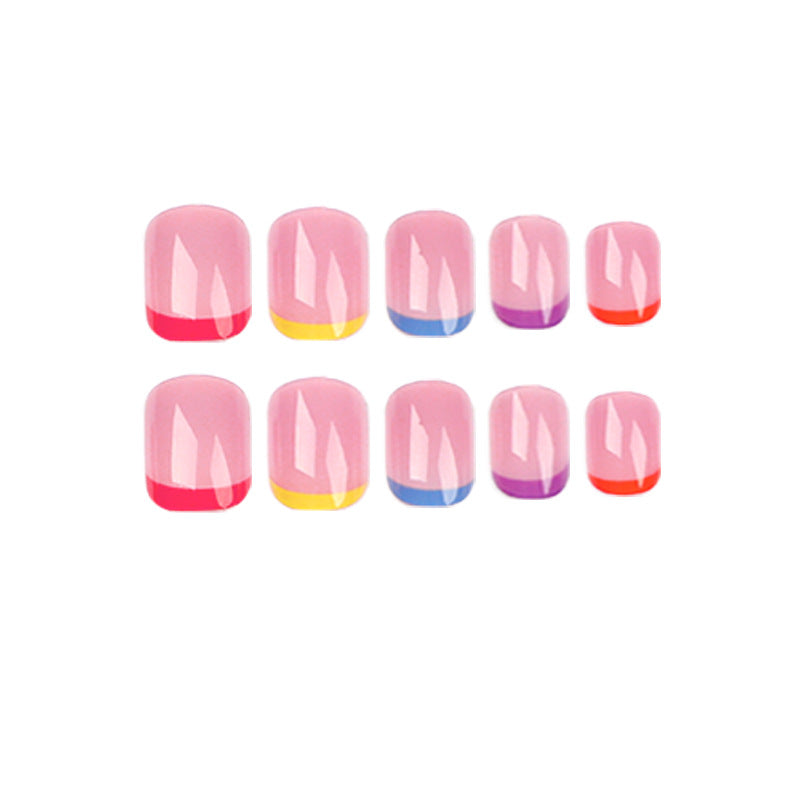 Multicolor French False Nail