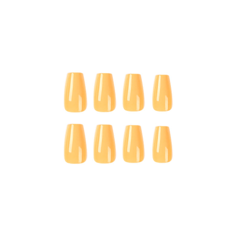Yellow Short Ballet False Nail