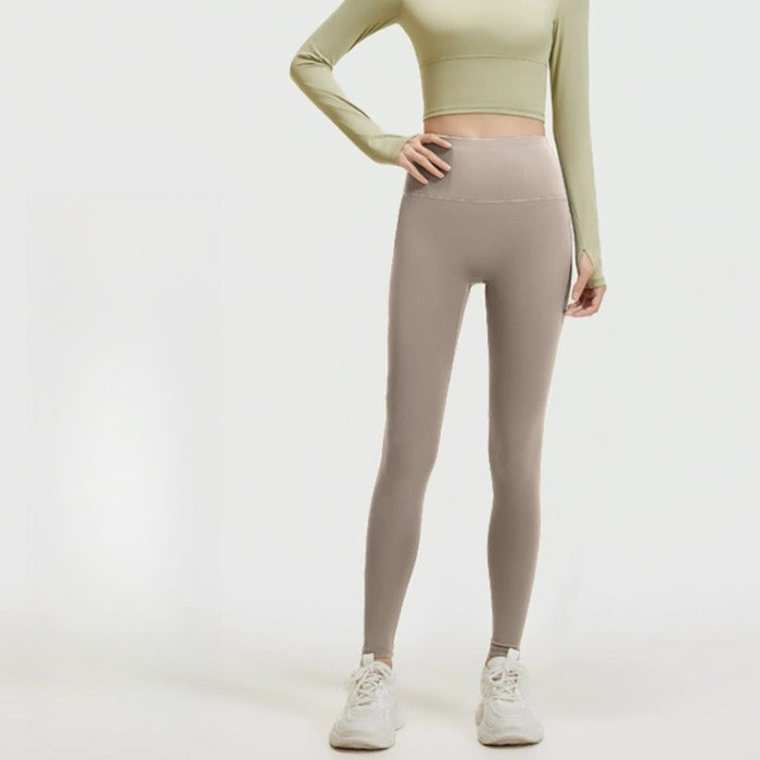 Sinceshe Yoga pants high waist hip lift high elastic nude running fitness pants