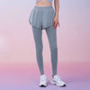 Sinceshe Fake two-piece sports leggings pocket pants nude fitness trousers high waist hip yoga pants women