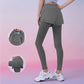 Sinceshe Fake two-piece sports leggings pocket pants nude fitness trousers high waist hip yoga pants women