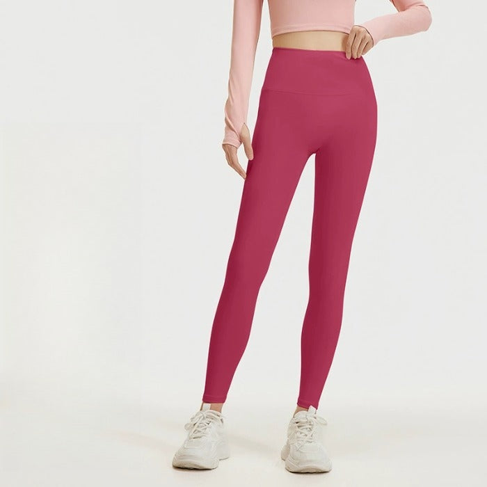 Sinceshe Yoga pants high waist hip lift high elastic nude running fitness pants